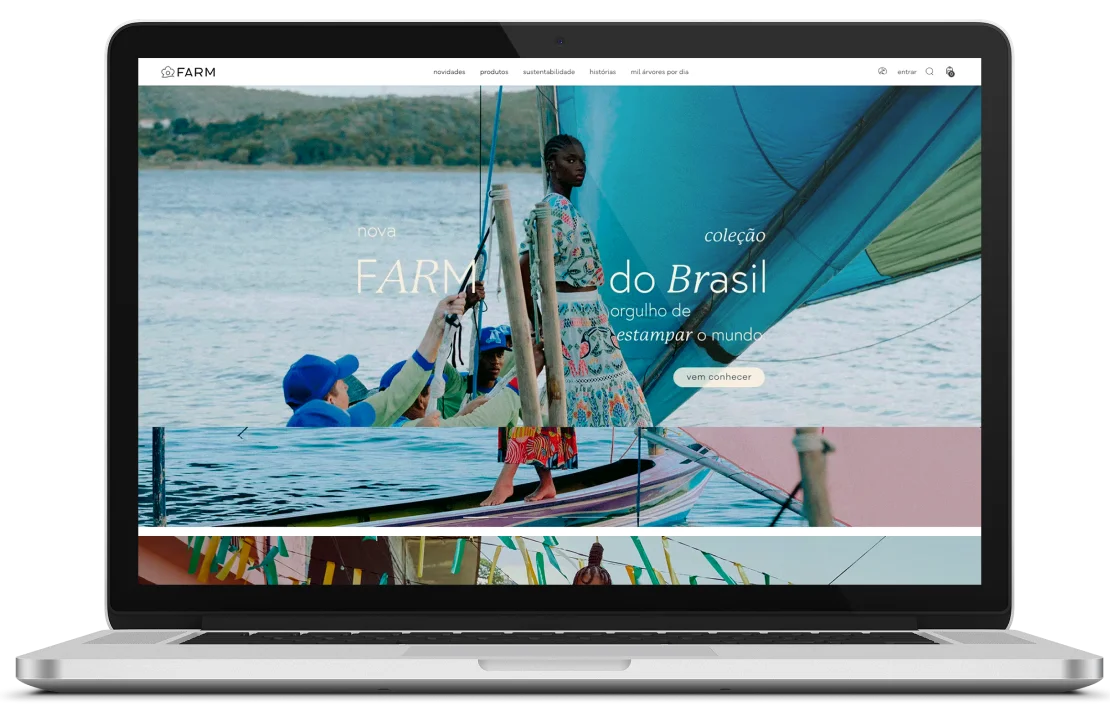 Reprodução e-commerce Farm | Produto Web, realizado com o apoio de profissionais alocados da Digital Republic