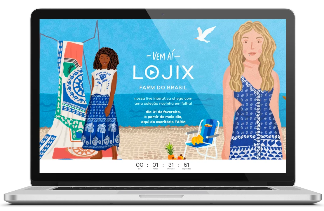 Reprodução site | Lojix - Primeira loja 100% interativa e digital da Farm