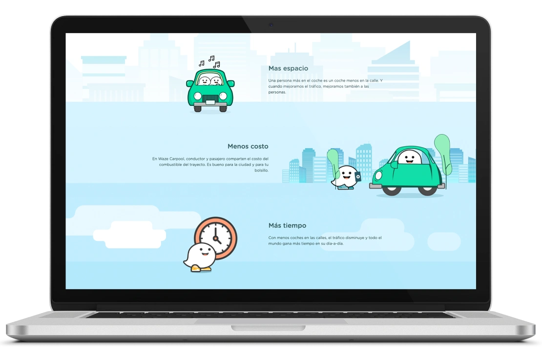 Reprodução página promocional do movimento #movethecity | Waze Carpool México