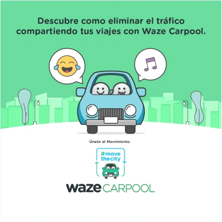 Reprodução Waze Carpool México | Movimento #movethecity
