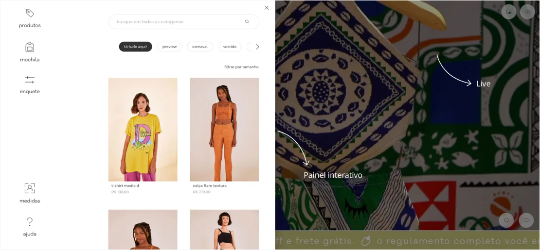 Reprodução Live Farm | Lojix - Primeira loja 100% interativa e digital da Farm